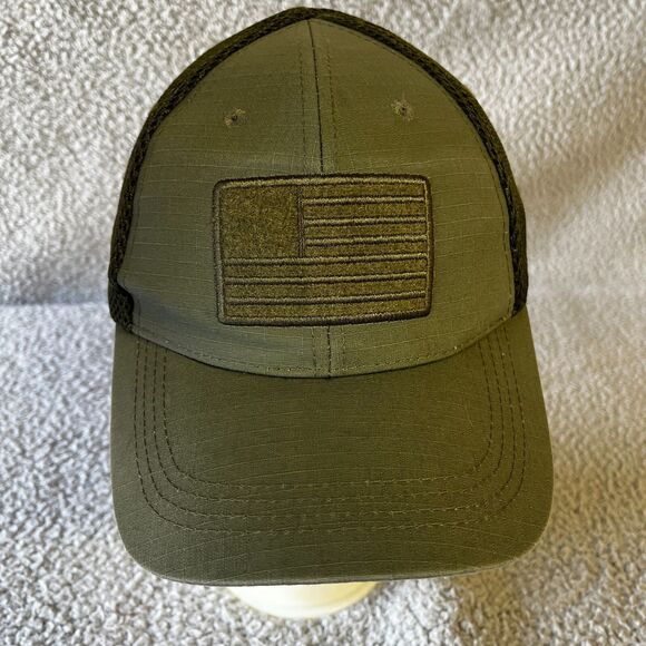 Highland Tactical Hat Cap Fitted OSFM Green Canvas Logo Mesh Vented Adult Mens - Picture 1 of 5